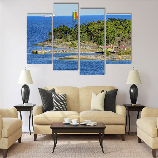 Helsinki to Tallinn behind of Kyto island. Multi panel canvas wall art