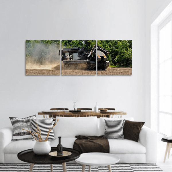 Speed motion of IMR-2 combat engineer vehicle Russia Panoramic canvas Wall Art