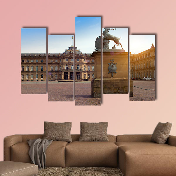 Deer sculpture with crest in front of the main entrance in Germany  wall art