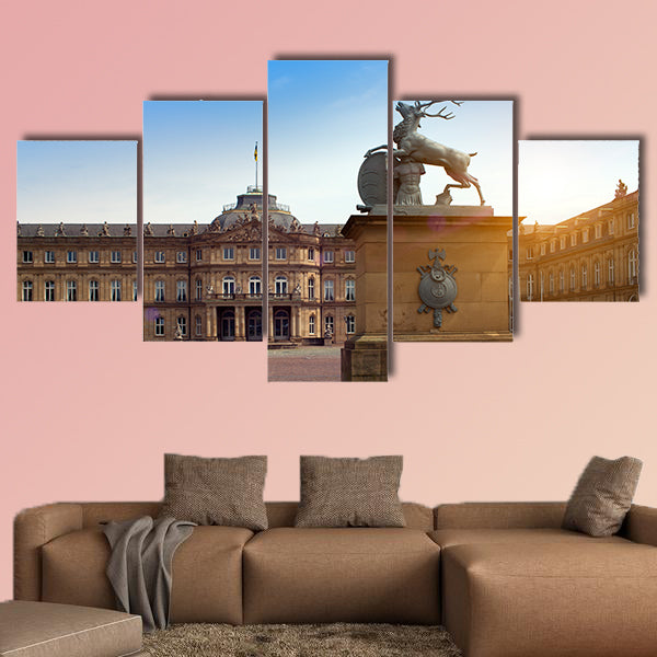 Deer sculpture with crest in front of the main entrance in Germany  wall art