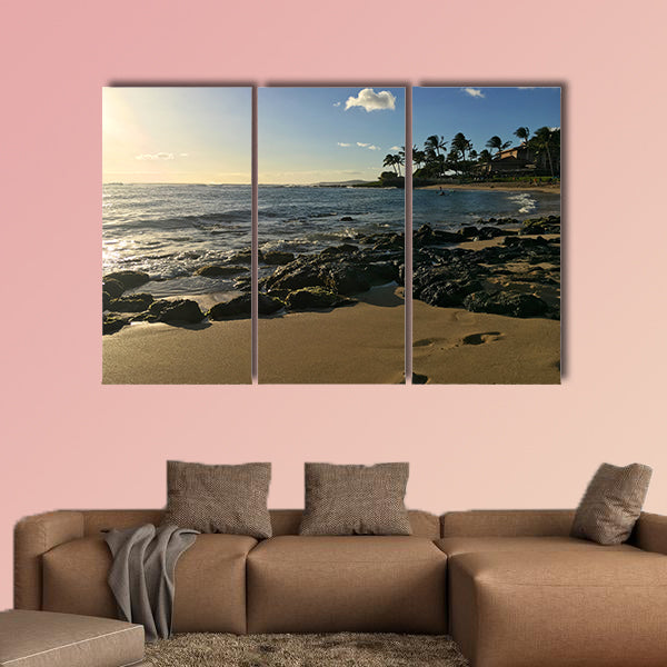 Poipu Beach Park on the Hawaiian Island of Kauai multi panel canvas wall art