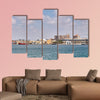 The military area with yellow buildings in Cartagena, Spain multi panel canvas wall art