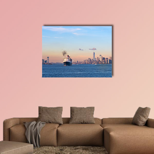 Transatlantic ocean liner Queen Mary 2 in New York Harbor wall art