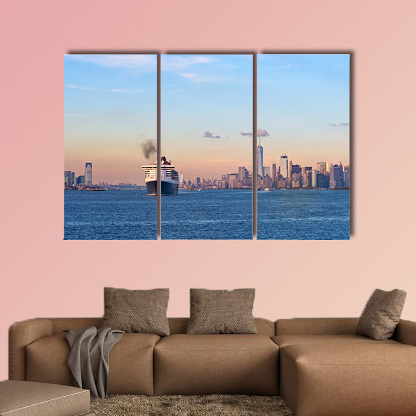 Transatlantic ocean liner Queen Mary 2 in New York Harbor wall art