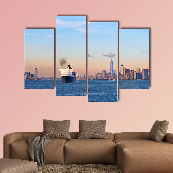 Transatlantic ocean liner Queen Mary 2 in New York Harbor wall art