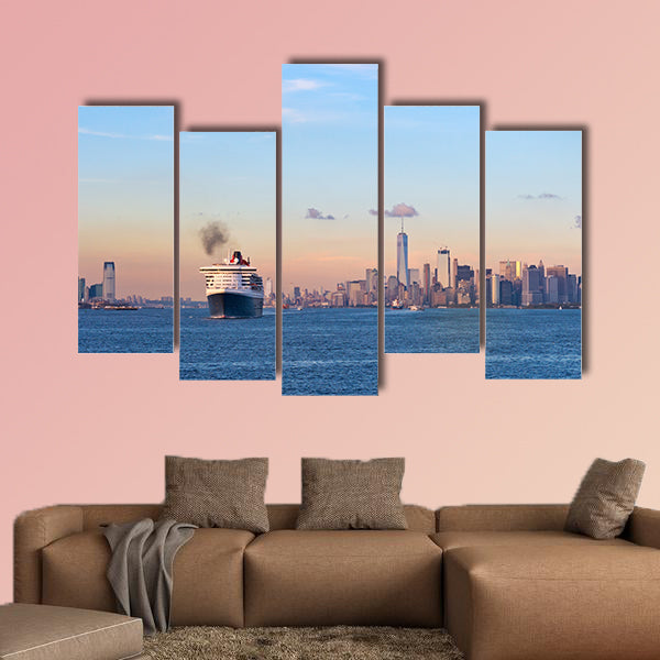 Transatlantic ocean liner Queen Mary 2 in New York Harbor wall art