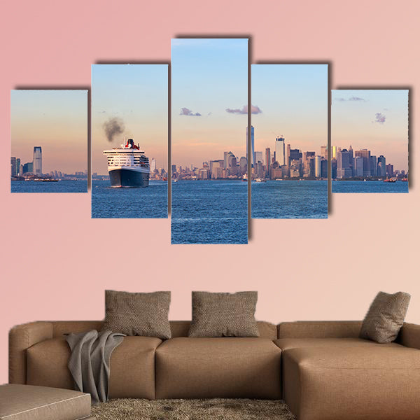 Transatlantic ocean liner Queen Mary 2 in New York Harbor wall art