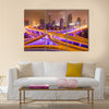 shanghai elevated road junction and interchange overpass at night multi panel canvas wall art