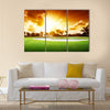 Sunset on golf field Multi panel canvas wall art