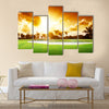 Sunset on golf field Multi panel canvas wall art