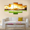 Sunset on golf field Multi panel canvas wall art