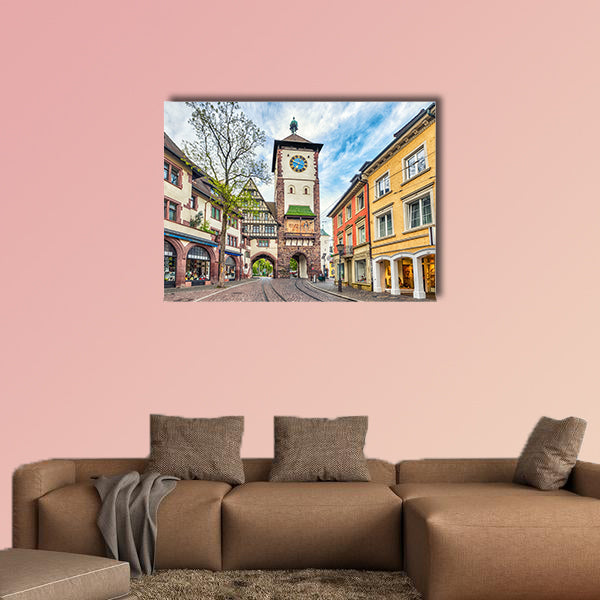 Schwabentor, a historical city gate in Germany multi panel canvas wall art