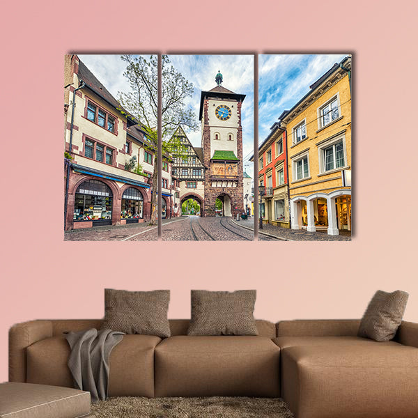 Schwabentor, a historical city gate in Germany multi panel canvas wall art