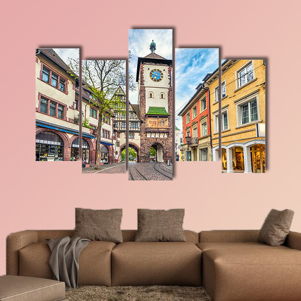 Schwabentor, a historical city gate in Germany multi panel canvas wall art