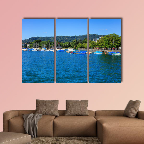 Lake Zurich as seen from the city of Zurich, Mt. Uetliberg canvas wall art