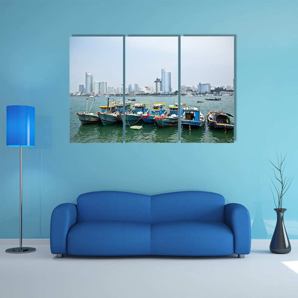 Urban architecture of Fujian, Xiamen multi panel canvas wall art