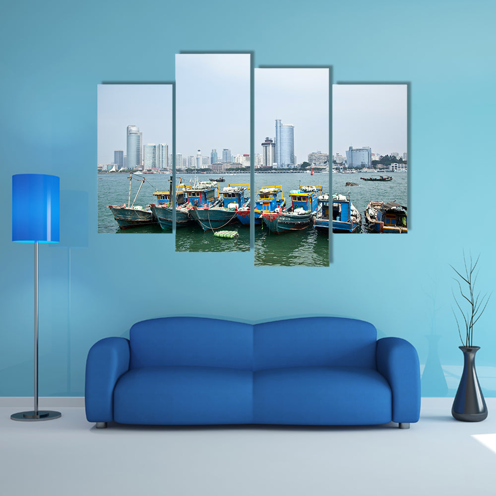 Urban architecture of Fujian, Xiamen multi panel canvas wall art