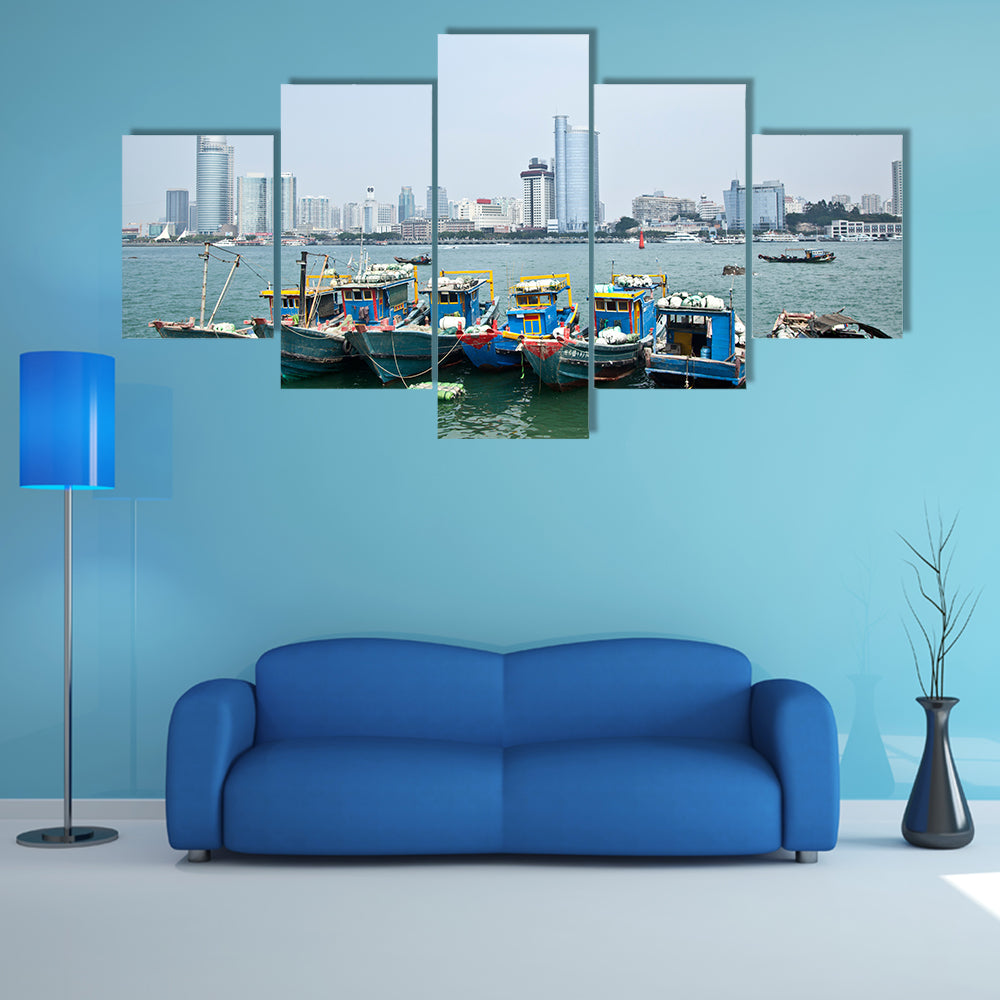 Urban architecture of Fujian, Xiamen multi panel canvas wall art