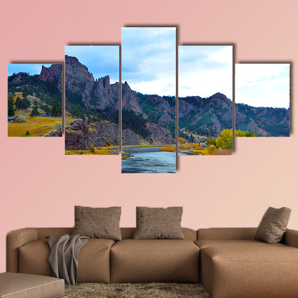 MIssouri River Colors - Driving through Western Montana, Multi panel canvas wall art