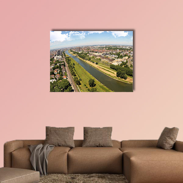 The City of Mannheim from above multi panel canvas wall art