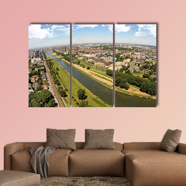 The City of Mannheim from above multi panel canvas wall art