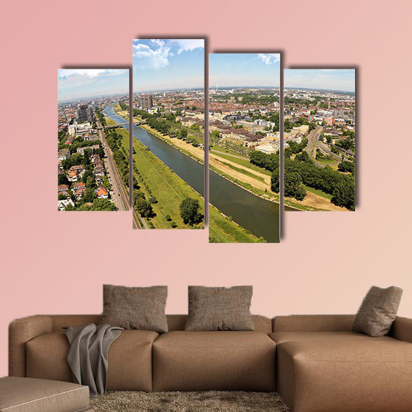 The City of Mannheim from above multi panel canvas wall art