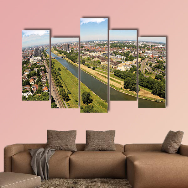 The City of Mannheim from above multi panel canvas wall art