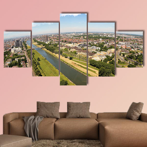 The City of Mannheim from above multi panel canvas wall art