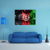 Military tank close-up Caterpillar Track with Afghanistan flag Multi panel canvas wall art