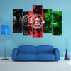 Military tank close-up Caterpillar Track with Afghanistan flag Multi panel canvas wall art