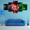 Military tank close-up Caterpillar Track with Afghanistan flag Multi panel canvas wall art