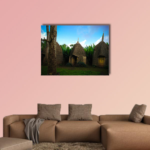 Traditional Dorze tribe village in Chencha, Ethiopia Multi panel canvas wall art
