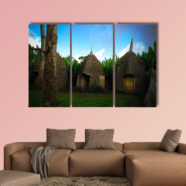 Traditional Dorze tribe village in Chencha, Ethiopia Multi panel canvas wall art