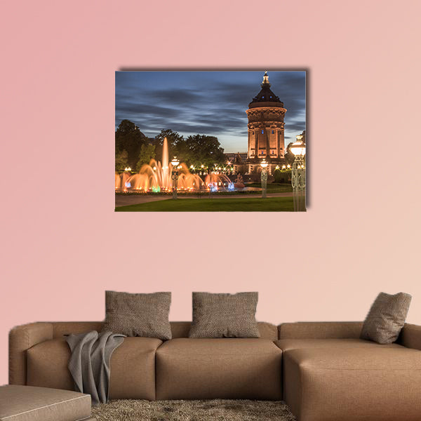 The Water Tower in Mannheim multi panel canvas wall art