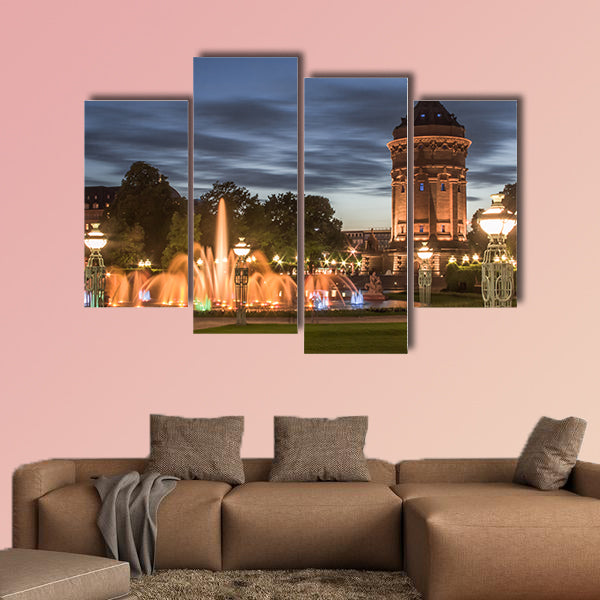 The Water Tower in Mannheim multi panel canvas wall art