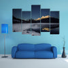 Mountains Covered By The High Snow In The Full Moonlight In The Banff National Park, Canada, Multi Panel Canvas Wall Art