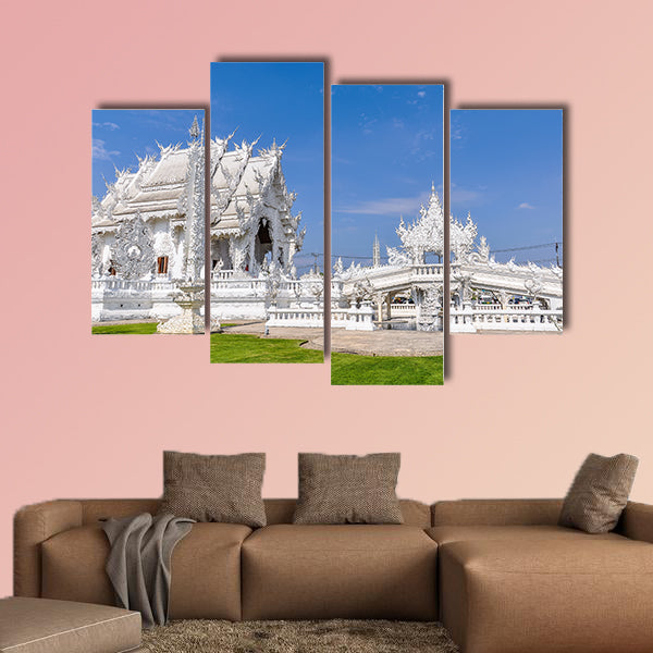 White Temple before the destructing earthquake near Chiang Rai, Thailand multi panel canvas wall art
