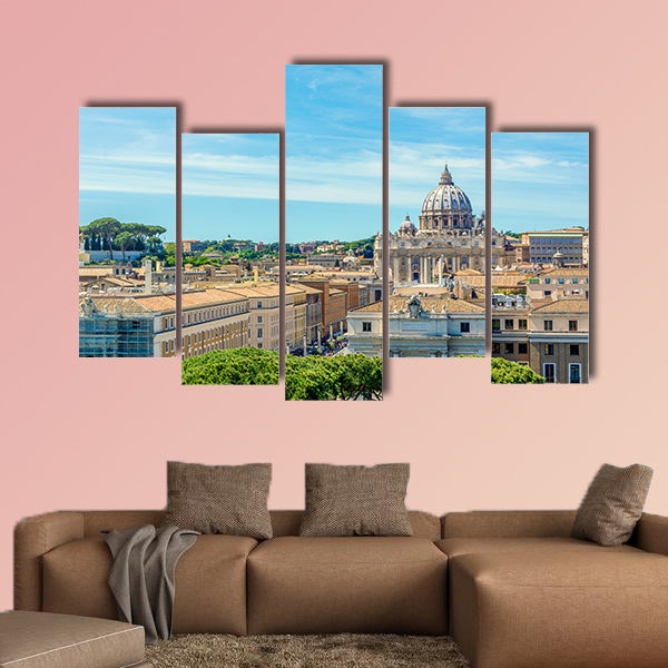Vatican and Basilica of Saint Peter seen from Castel Sant'Angelo wall art