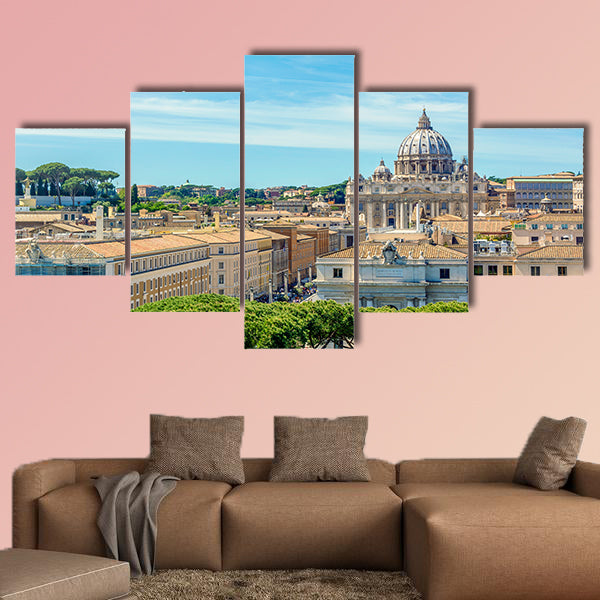 Vatican and Basilica of Saint Peter seen from Castel Sant'Angelo wall art