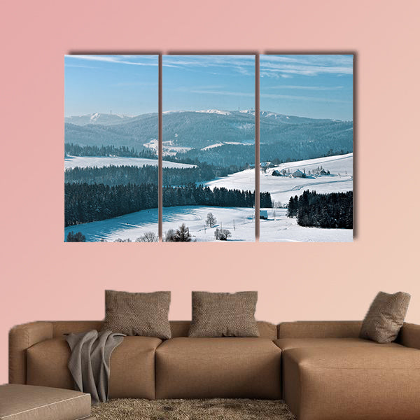 Winter in Breitnau in the Black Forest, Germany multi panel canvas wall art