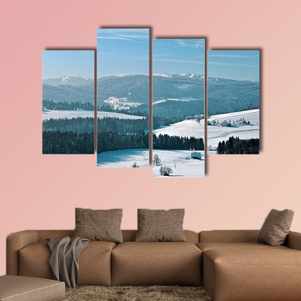 Winter in Breitnau in the Black Forest, Germany multi panel canvas wall art