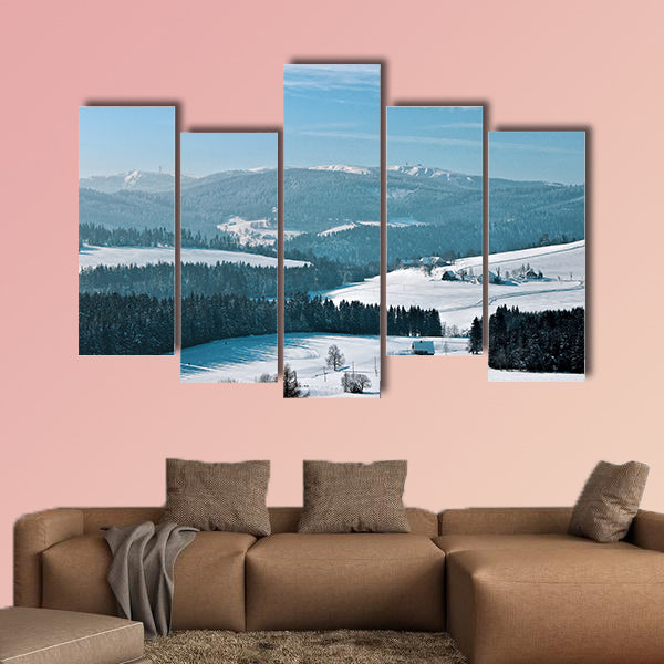 Winter in Breitnau in the Black Forest, Germany multi panel canvas wall art