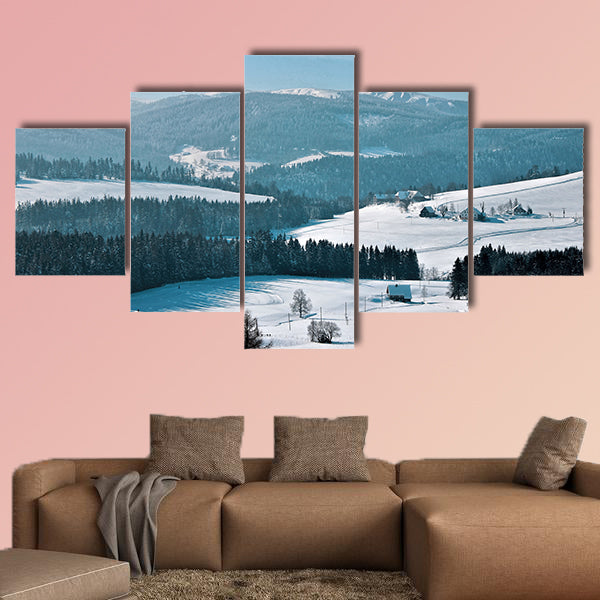 Winter in Breitnau in the Black Forest, Germany multi panel canvas wall art