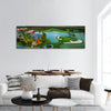 Tropical golf course at sunset, Dominican Republic, Panoramic canvas Wall Art