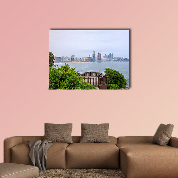 Dongbaekseom coast walkway in Busan, South Korea multi panel canvas wall art
