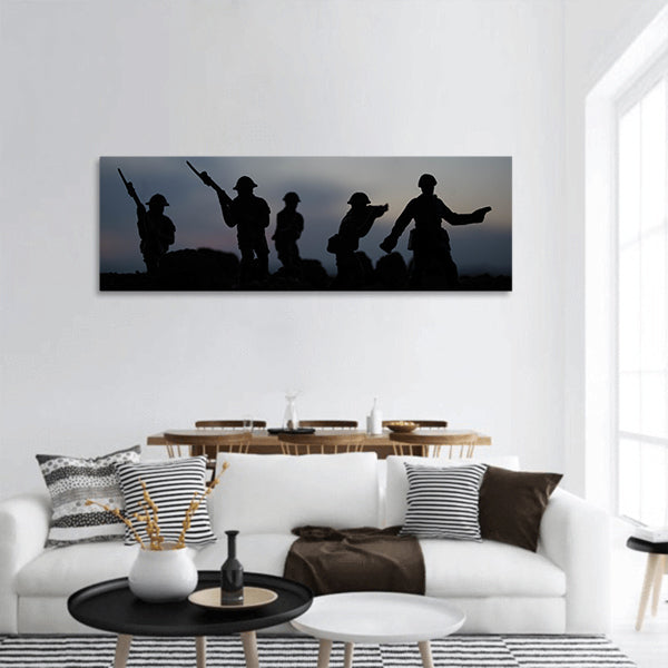 Cloudy Skyline At night panoramic canvas wall art