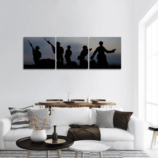 Cloudy Skyline At night panoramic canvas wall art