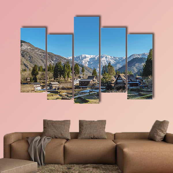 Scenery of the World Heritage site Ainokura in Toyama, Japan multi panel canvas wall art