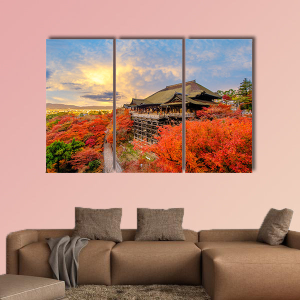Kiyomizu-dera in Kyoto, Japan multi panel canvas wall art