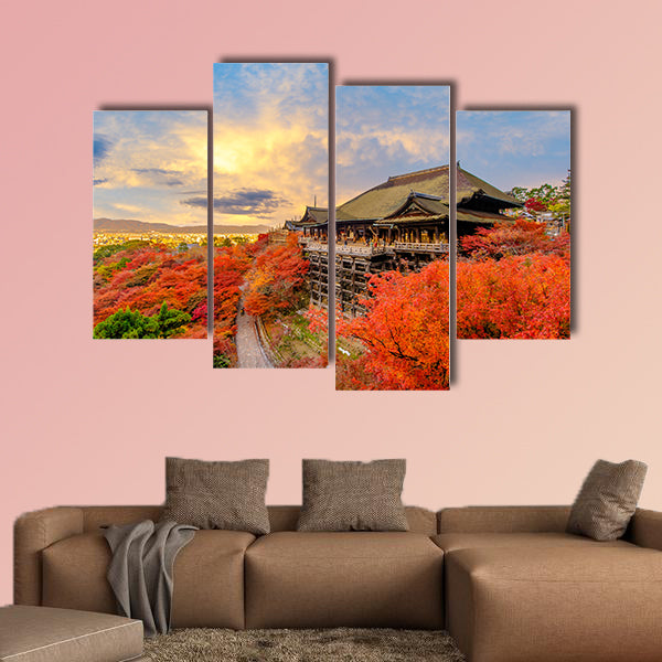 Kiyomizu-dera in Kyoto, Japan multi panel canvas wall art